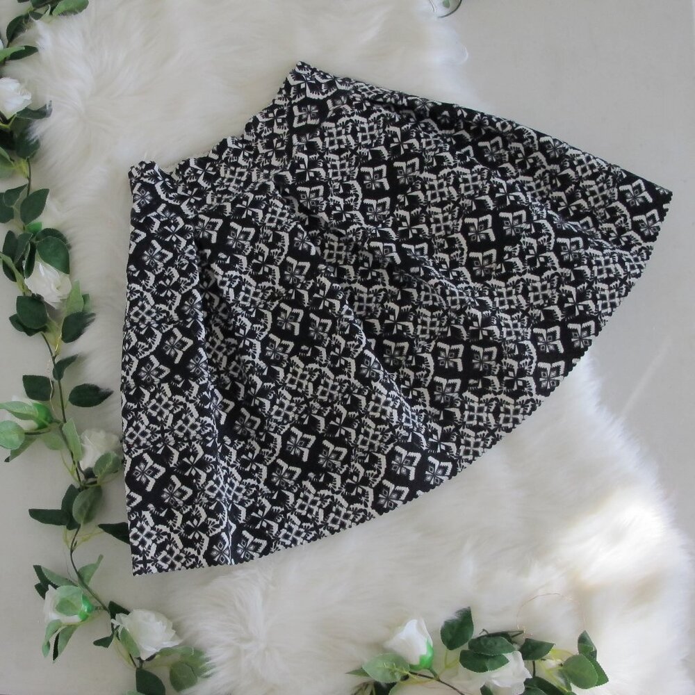 Xhilaration | A-line Pleated Stretch Patterned Skirt Whimsygoth
